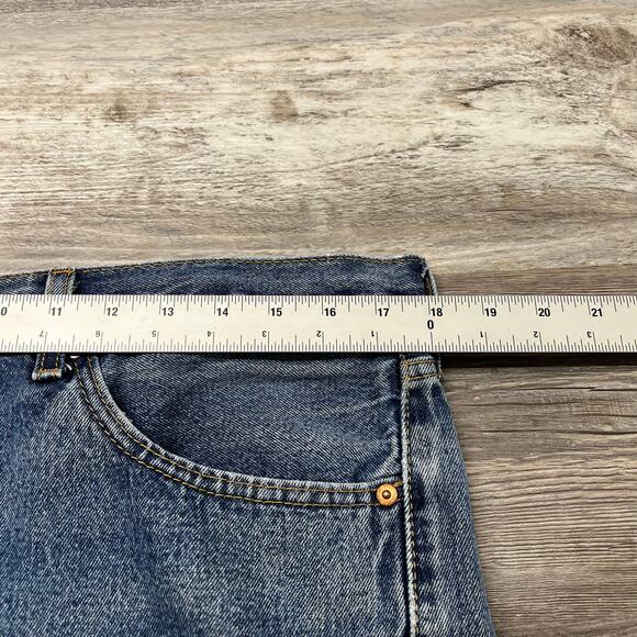 Levis 505 Mens 36x31 Regular Straight Fit Faded Distressed Denim Jeans Red‎ Tab - Picture 6 of 11